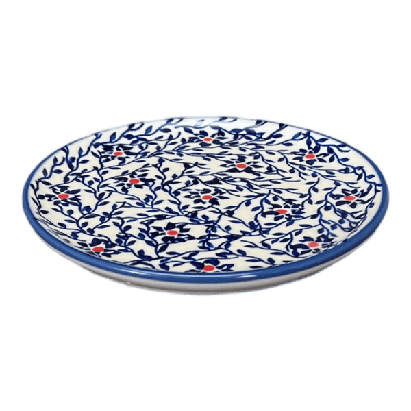 Blue Leaves Round Art Tray —