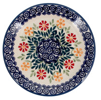 A picture of a Polish Pottery 6.5" Dessert Plate (Flower Power) | T130T-JS14 as shown at PolishPotteryOutlet.com/products/dessert-plate-65-flower-power
