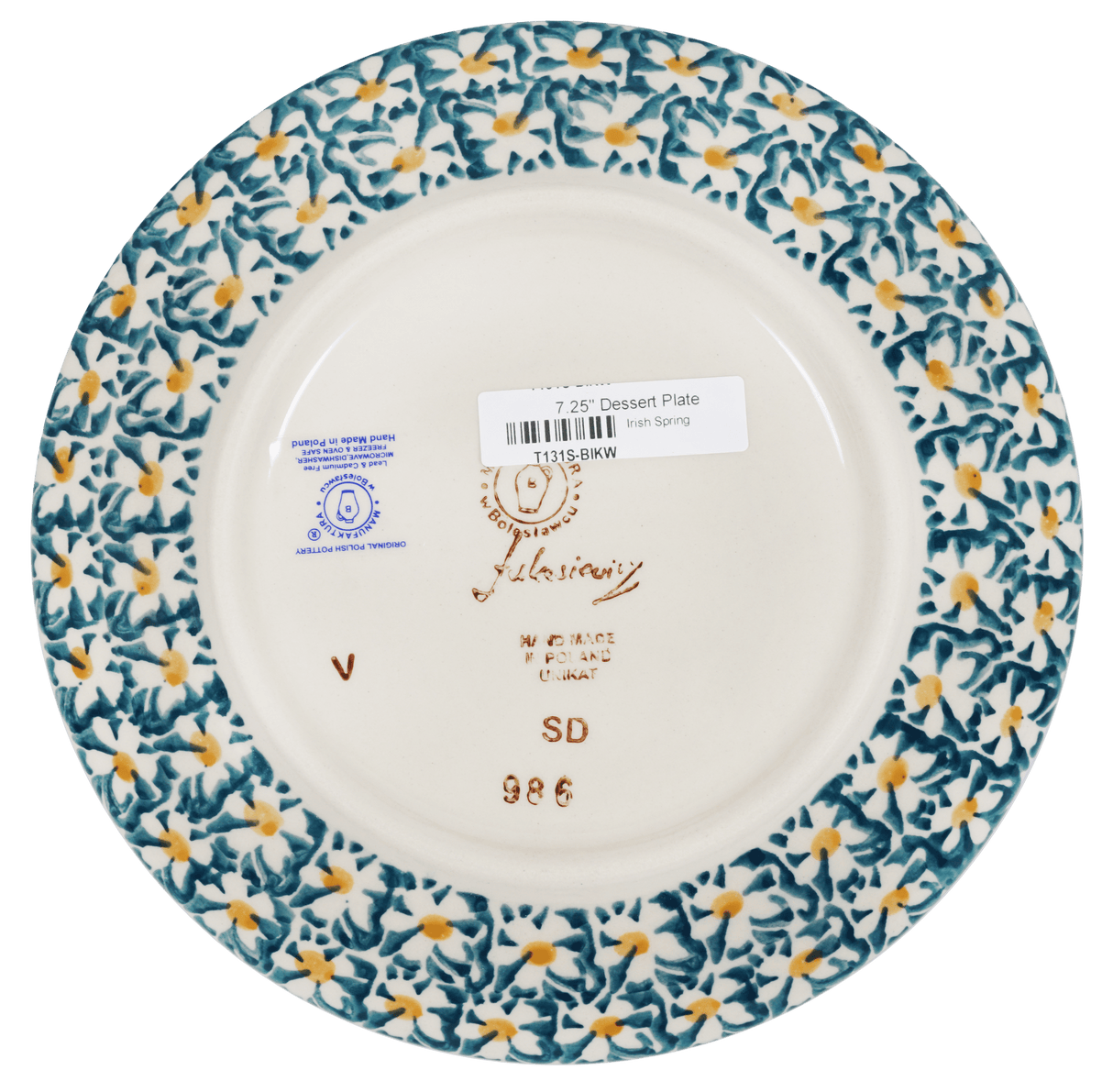 Plate, Round, Dessert, 7.25" in "Irish Spring" by Manufaktura | T131S-BIKW