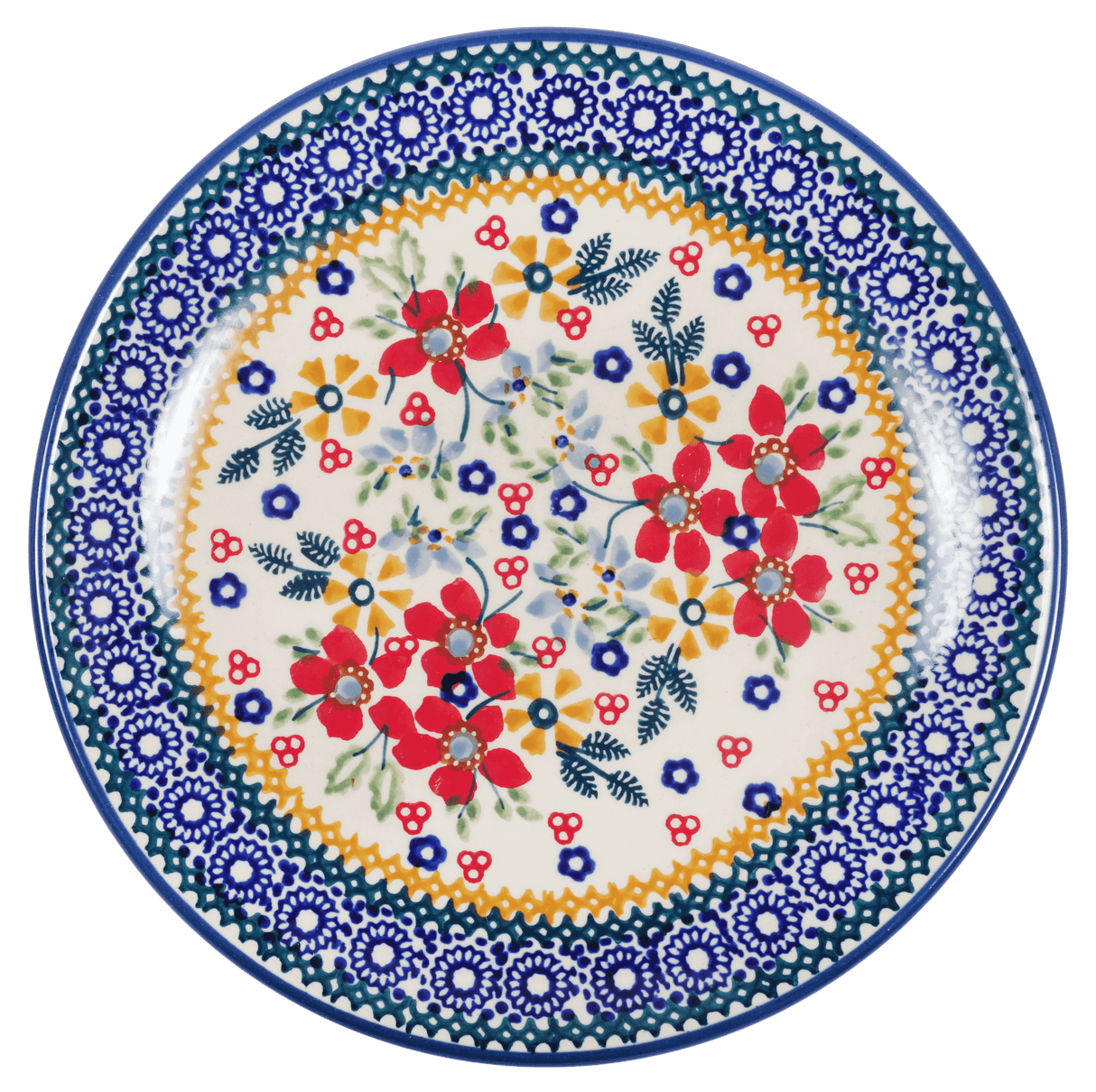 Plate, Round, Dessert, 7.25" in "Ruby Bouquet" by Manufaktura | T131S-DPCS