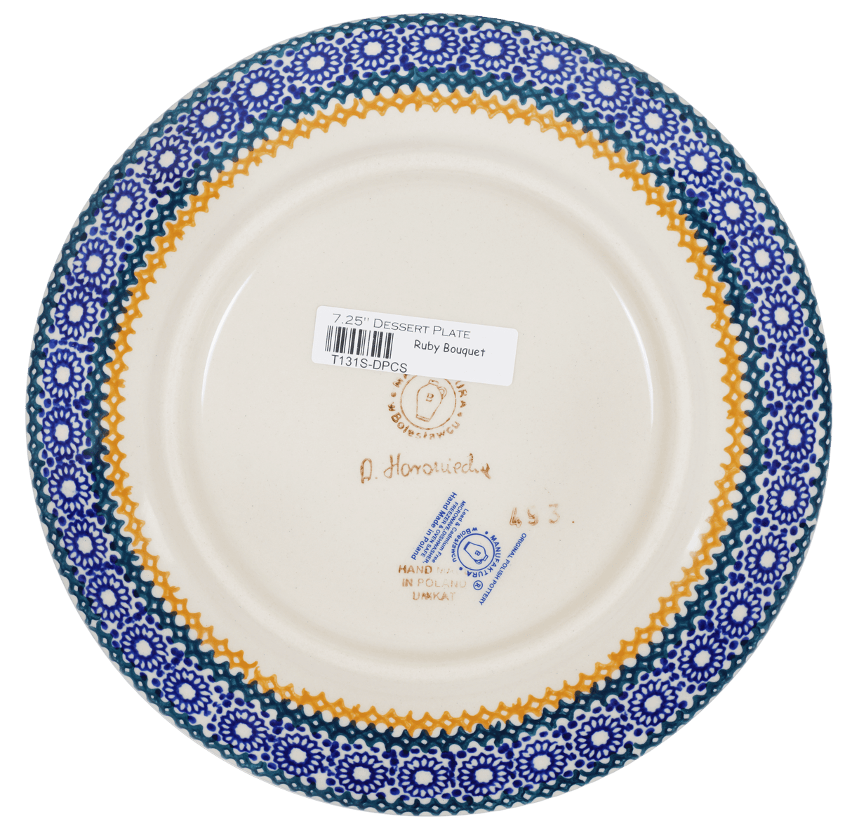 Plate, Round, Dessert, 7.25" in "Ruby Bouquet" by Manufaktura | T131S-DPCS