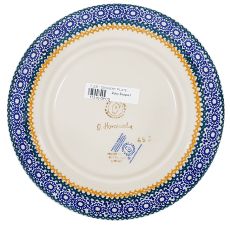 Plate, Round, Dessert, 7.25" in "Ruby Bouquet" by Manufaktura | T131S-DPCS