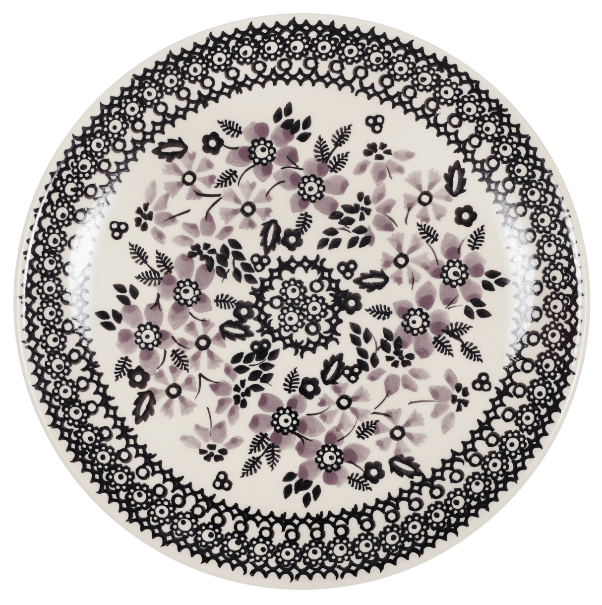 Plate, Round, Dessert, 7.25" in "Duet in Black & Grey" by Manufaktura | T131S-DPSC