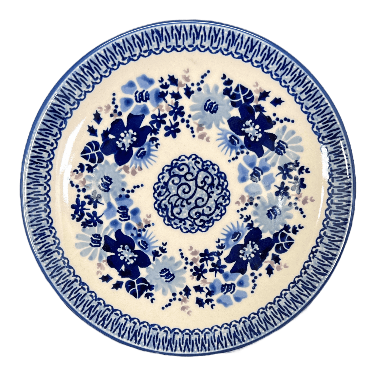 Plate, Round, Dessert, 7.25" in "Blue Life" by Manufaktura | T131S-EO39