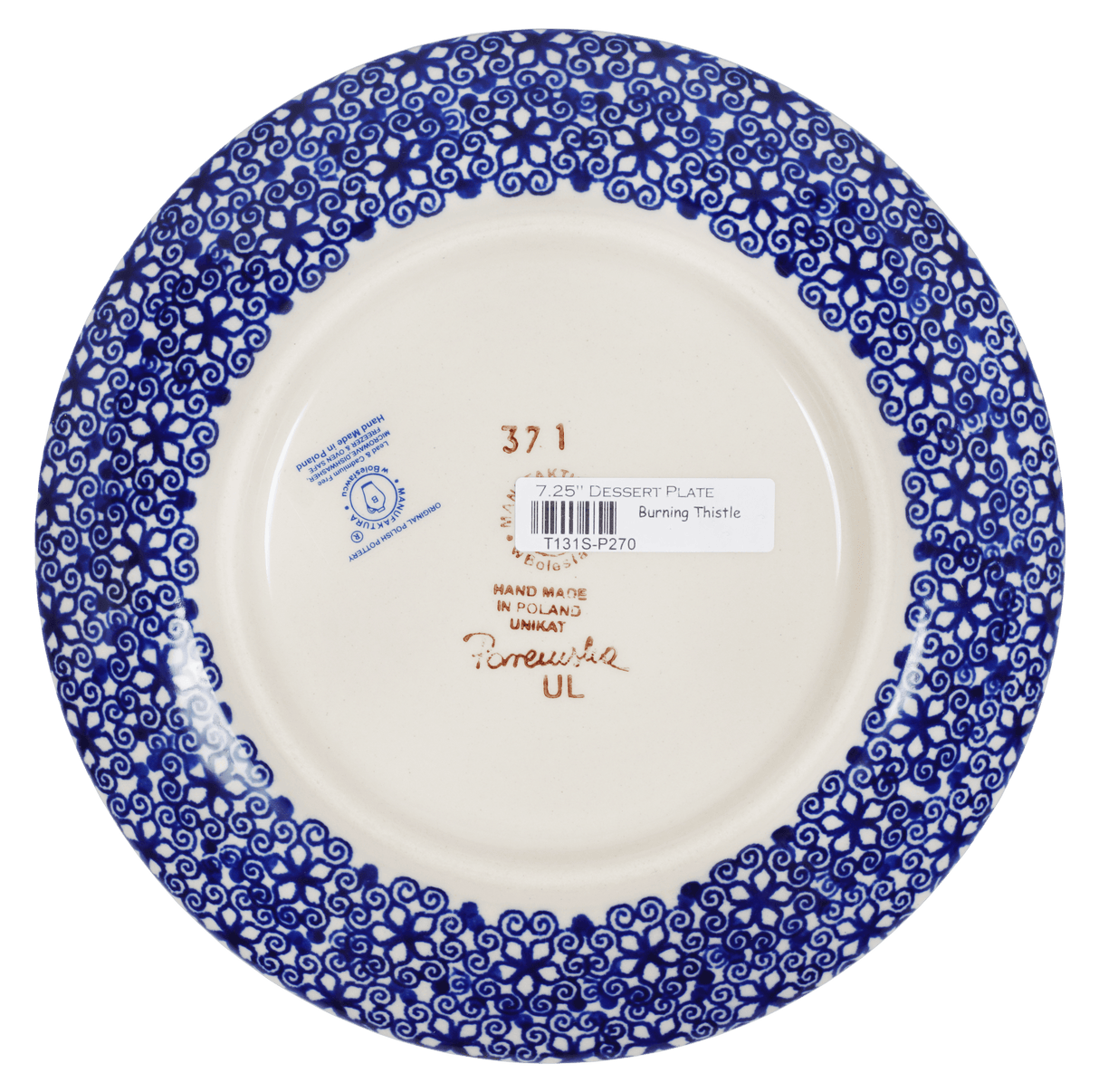 Plate, Round, Dessert, 7.25" in "Burning Thistle" by Manufaktura | T131S-P270