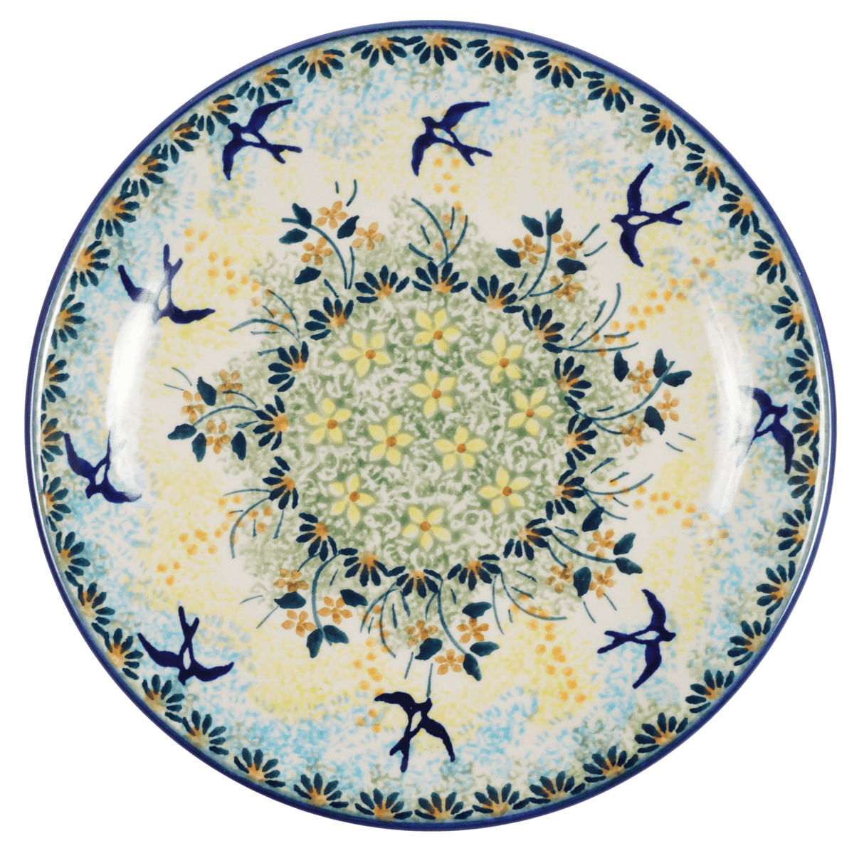 Plate, Round, Dessert, 7.25" in "Soaring Swallows" by Manufaktura | T131S-WK57