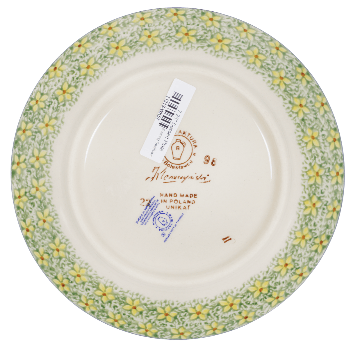 Plate, Round, Dessert, 7.25" in "Soaring Swallows" by Manufaktura | T131S-WK57