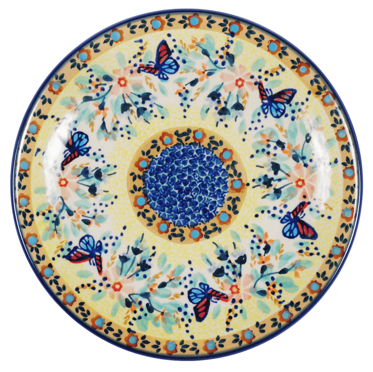 Plate, Round, Dessert, 7.25" in "Butterfly Bliss" by Manufaktura | T131S-WK73