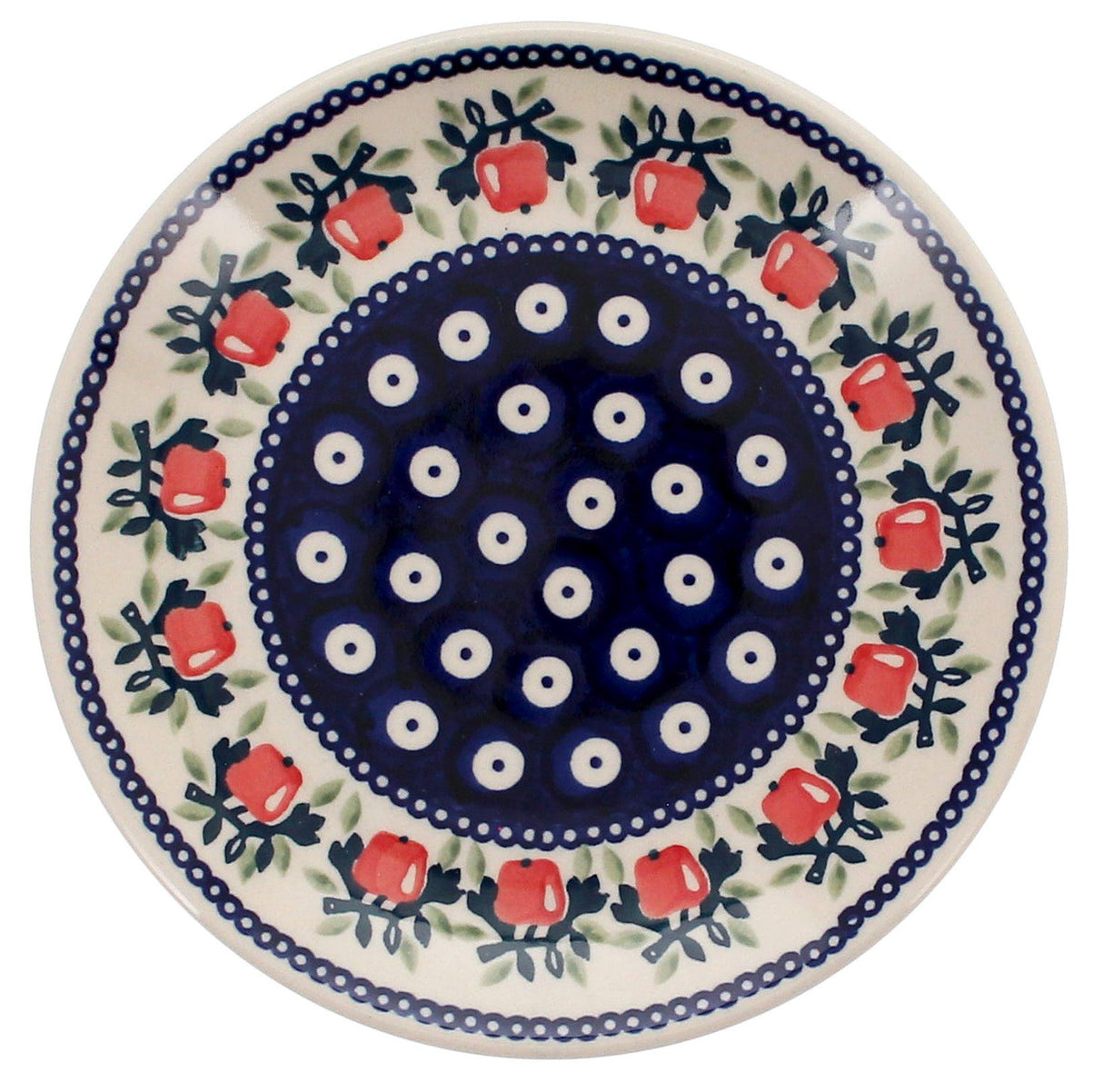 Plate, Round, Dessert, 7.25" in "Apple Dot" by Manufaktura | T131T-70B