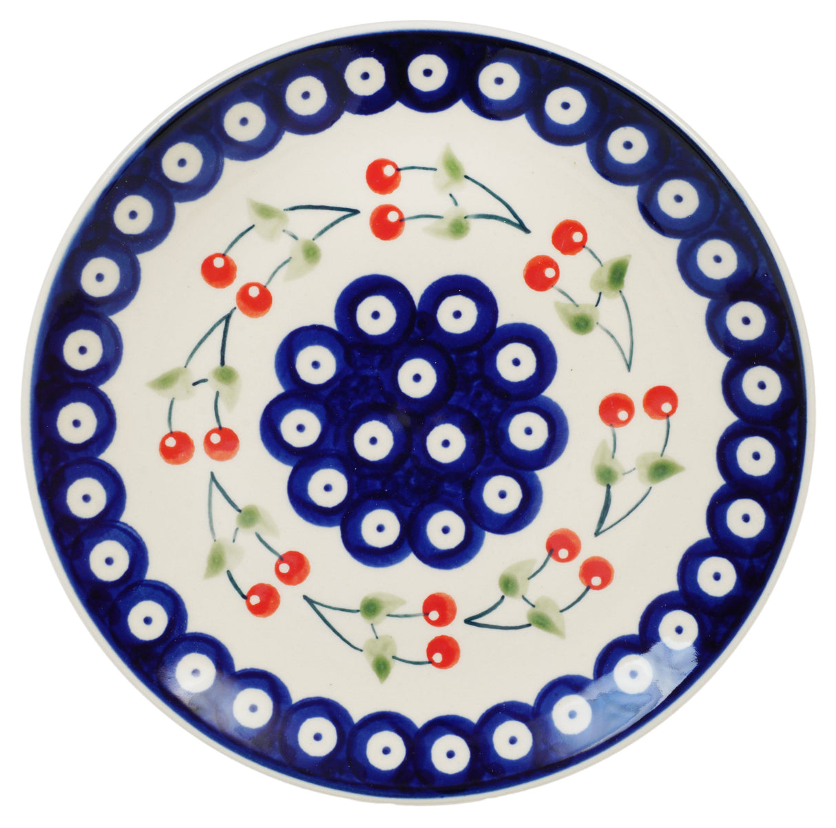 Plate, Round, Dessert, 7.25" in "Cherry Dot" by Manufaktura | T131T-70WI