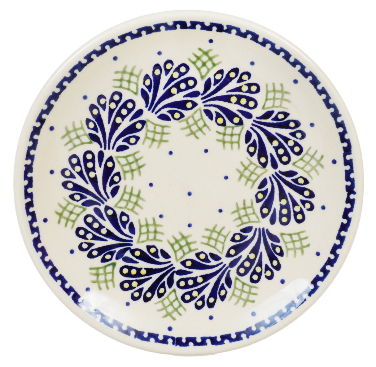 Plate, Round, Dessert, 7.25" in "Splash of Blue" by Manufaktura | T131T-DPPZ