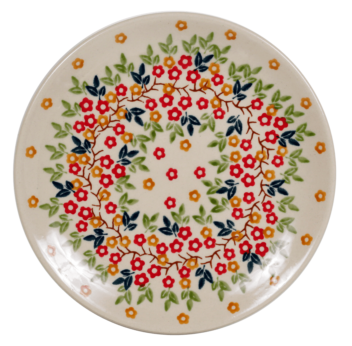 Plate, Round, Dessert, 7.25" in "Autumn Wreath" by Manufaktura | T131T-KK02