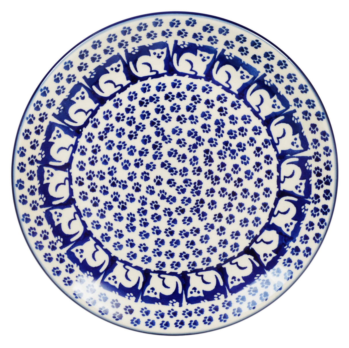 Plate, Round, Dessert, 7.25" in "Kitty Cat Path" by Manufaktura | T131T-KOT6