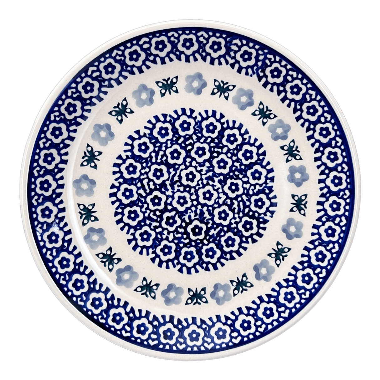 Plate, Round, Dessert, 7.25" in "Butterfly Border" by Manufaktura | T131T-P249