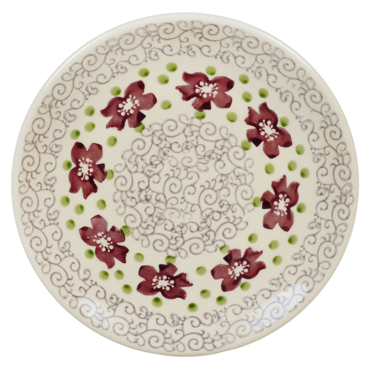 Plate, Round, Dessert, 7.25" in "Merlot Garden" by Manufaktura | T131T-P353