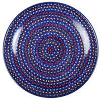 A picture of a Polish Pottery 10" Dinner Plate (Neon Lights) | T132S-IZ20 as shown at PolishPotteryOutlet.com/products/10-dinner-plate-neon-lights