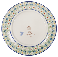 A picture of a Polish Pottery 10" Dinner Plate (Spring Morning) | T132S-LZ as shown at PolishPotteryOutlet.com/products/10-dinner-plate-spring-morning