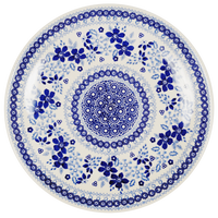 A picture of a Polish Pottery 10" Dinner Plate (Duet in Blue) | T132S-SB01 as shown at PolishPotteryOutlet.com/products/10-dinner-plate-duet-in-blue