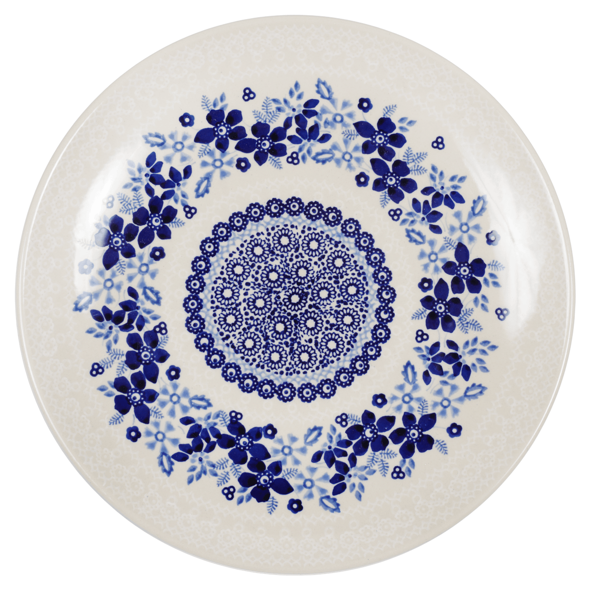 Plate, Round, Dinner, 10" in "Duet in Blue & White" by Manufaktura | T132S-SB04