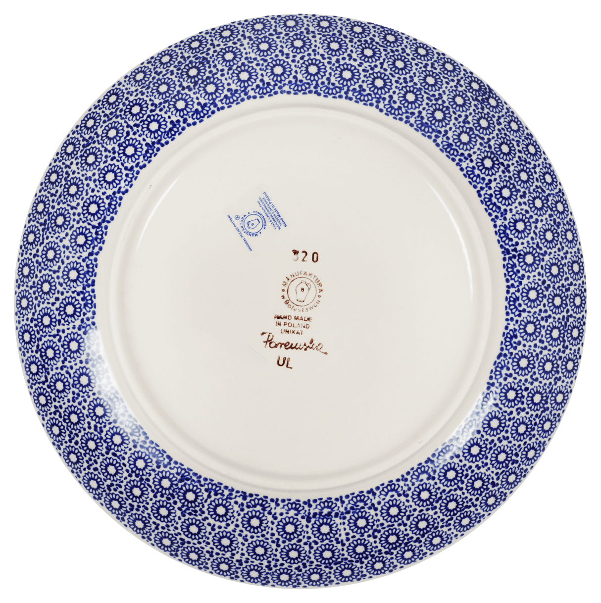 Plate, Round, Dinner, 10" in "Duet in Blue & White" by Manufaktura | T132S-SB04