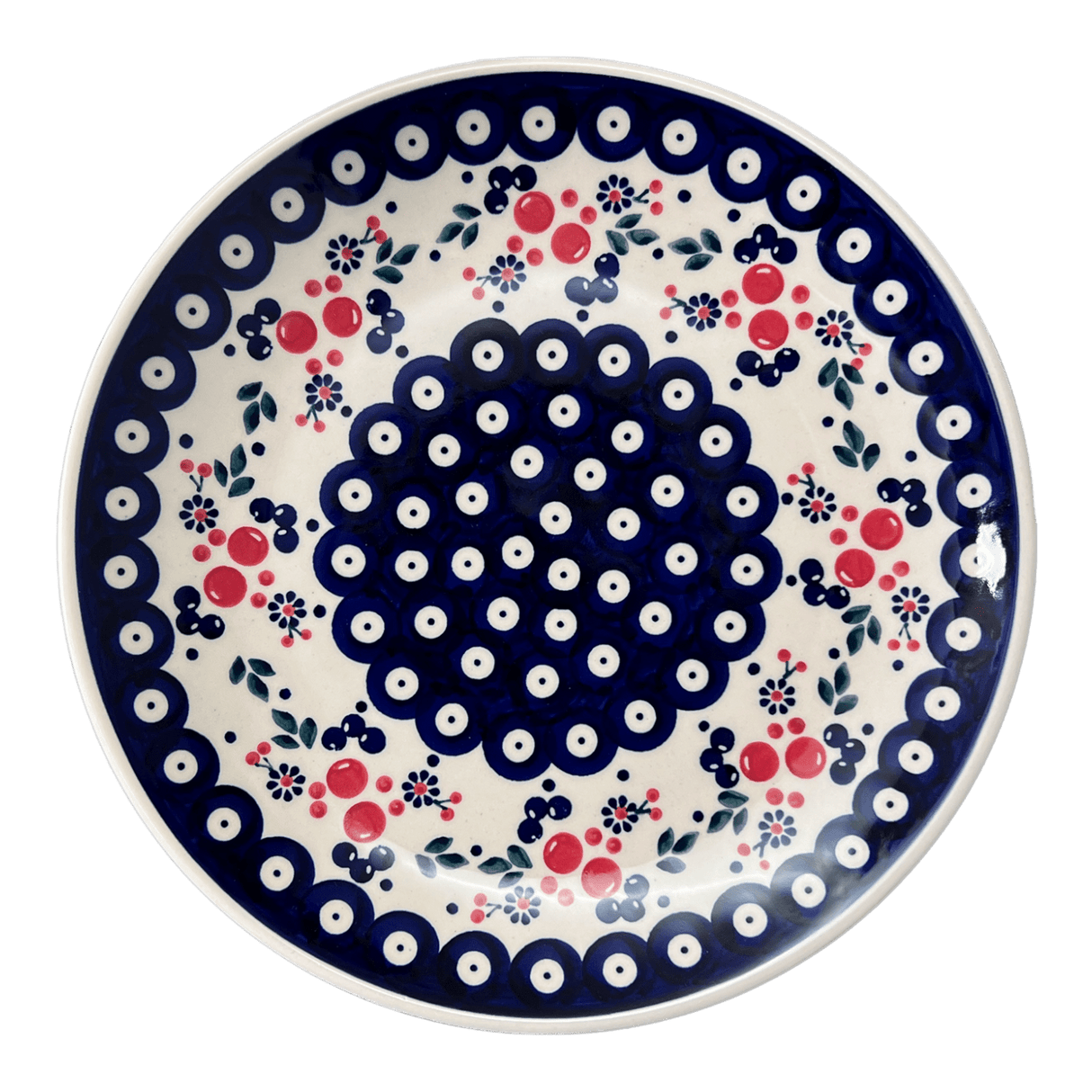 Plate, Round, Dinner, 10" in "Berry Dot" by Manufaktura | T132T-BL04