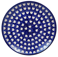 A picture of a Polish Pottery 10" Dinner Plate (Torrent of Hearts) | T132T-SEM as shown at PolishPotteryOutlet.com/products/10-dinner-plate-torrent-of-hearts