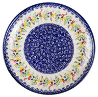 A picture of a Polish Pottery 10" Dinner Plate (Floral Garland) | T132U-AD01 as shown at PolishPotteryOutlet.com/products/10-dinner-plate-floral-garland