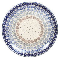 A picture of a Polish Pottery 10" Dinner Plate (Dusty Daisy Chain) | T132U-AS55 as shown at PolishPotteryOutlet.com/products/10-dinner-plate-dusty-daisy-chain