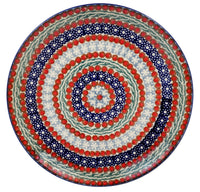 A picture of a Polish Pottery 10" Dinner Plate (Fanfare) | T132U-EO28 as shown at PolishPotteryOutlet.com/products/10-dinner-plate-fanfare