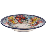 A picture of a Polish Pottery Soup Plate (Brilliant Garden) | T133S-DPLW as shown at PolishPotteryOutlet.com/products/9-25-soup-plate-brilliant-garden