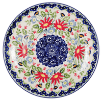 A picture of a Polish Pottery 8.5" Salad Plate (Floral Fantasy) | T134S-P260 as shown at PolishPotteryOutlet.com/products/85-salad-plate-floral-fantasy