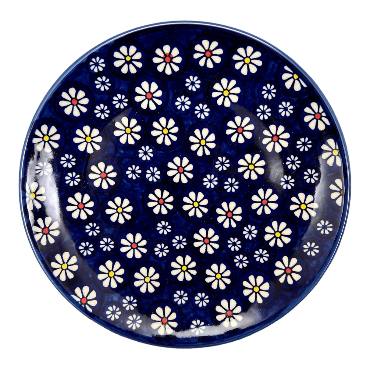 Plate, Round, Salad, 8.5" in "Midnight Daisies" by Manufaktura | T134S-S002