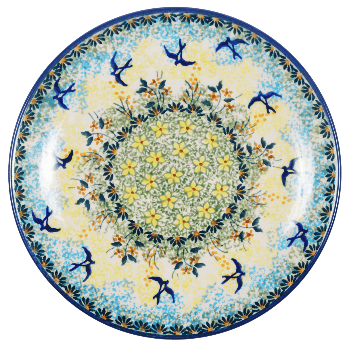 Plate, Round, Salad, 8.5" in "Soaring Swallows" by Manufaktura | T134S-WK57