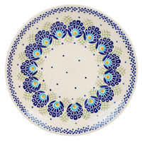 A picture of a Polish Pottery 8.5" Salad Plate (Peacock's Pride) | T134T-DPPP as shown at PolishPotteryOutlet.com/products/85-salad-plate-peacocks-pride