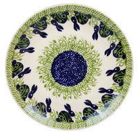 A picture of a Polish Pottery 8.5" Salad Plate (Bunny Love) | T134T-P324 as shown at PolishPotteryOutlet.com/products/85-salad-plate-bunny-love