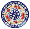 Polish Pottery 8.5" Salad Plate (Bold Red Blossoms) | T134U-P217 at PolishPotteryOutlet.com