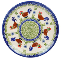 A picture of a Polish Pottery 8.5" Salad Plate (Chicken Dance) | T134U-P320 as shown at PolishPotteryOutlet.com/products/85-salad-plate-chicken-dance