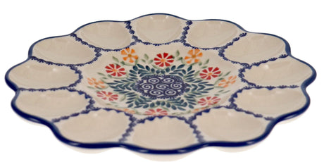 Plate, Round, Egg Plate, 10.25" in "Flower Power" by Manufaktura | T140T-JS14