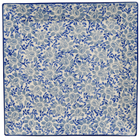 Plate, Square, Dinner, 11.25" Plate in "English Blue" by Manufaktura | T145U-AS53