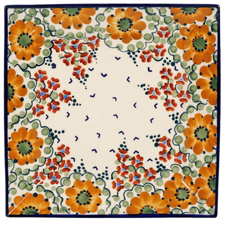 Plate, Square, Salad, 9" in "Autumn Harvest" by Manufaktura | T146S-LB
