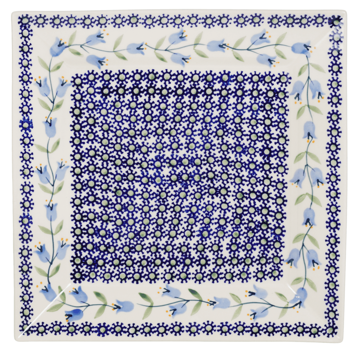 Plate, Square, Salad, 9" in "Lily of the Valley" by Manufaktura | T146T-ASD