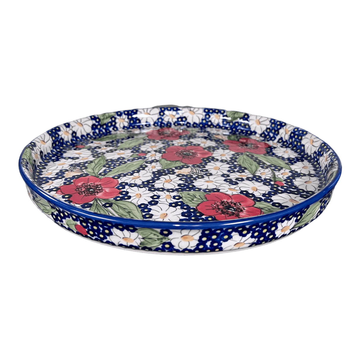 Tray, Round, 10.25" in "Poppies & Posies" by Manufaktura | T153S-IM02