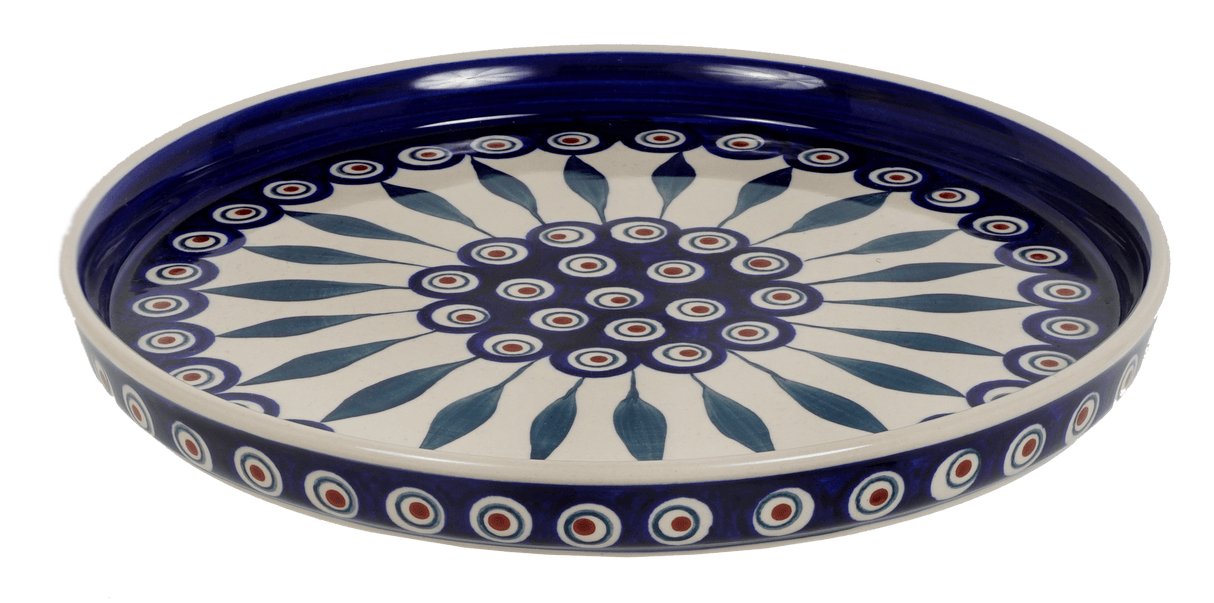 Tray, Round, 10.25" in "Peacock" by Manufaktura | T153T-54