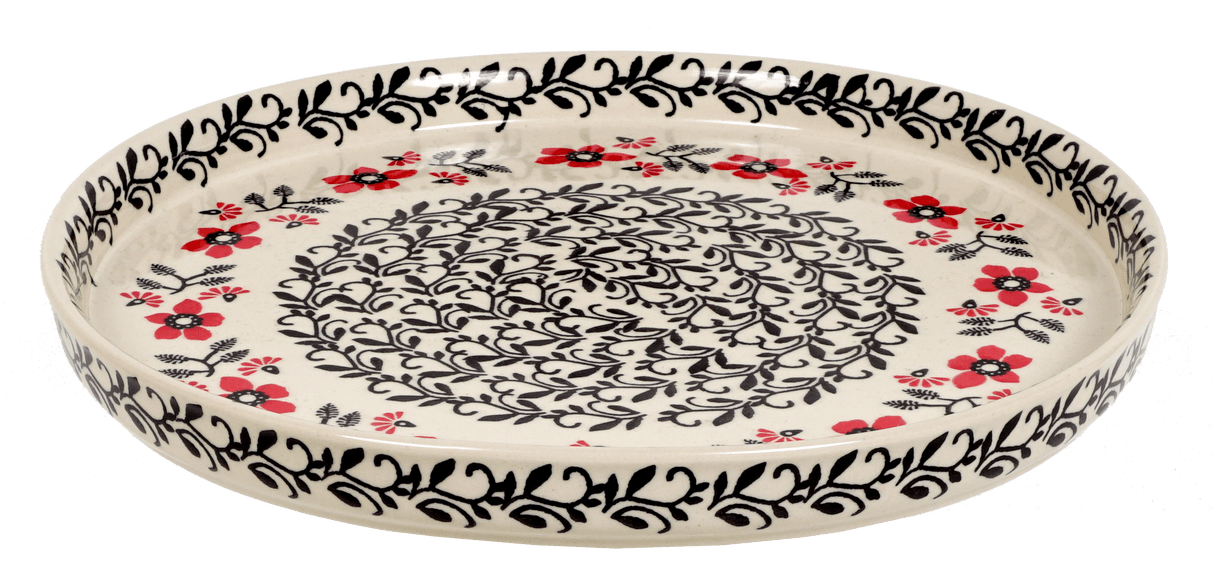 Tray, Round, 10.25" in "Scarlet Garden" by Manufaktura | T153T-KK01