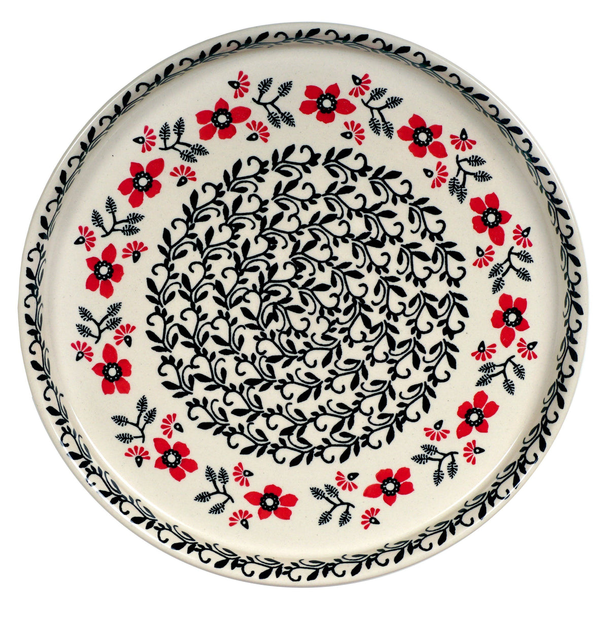 Tray, Round, 10.25" in "Scarlet Garden" by Manufaktura | T153T-KK01