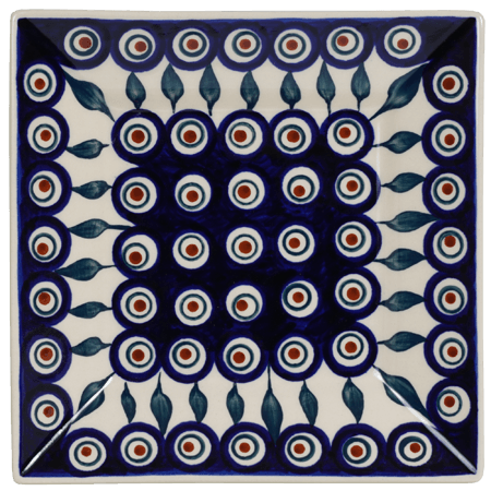 Plate, Square, Dessert, 7" in "Peacock" by Manufaktura | T158T-54