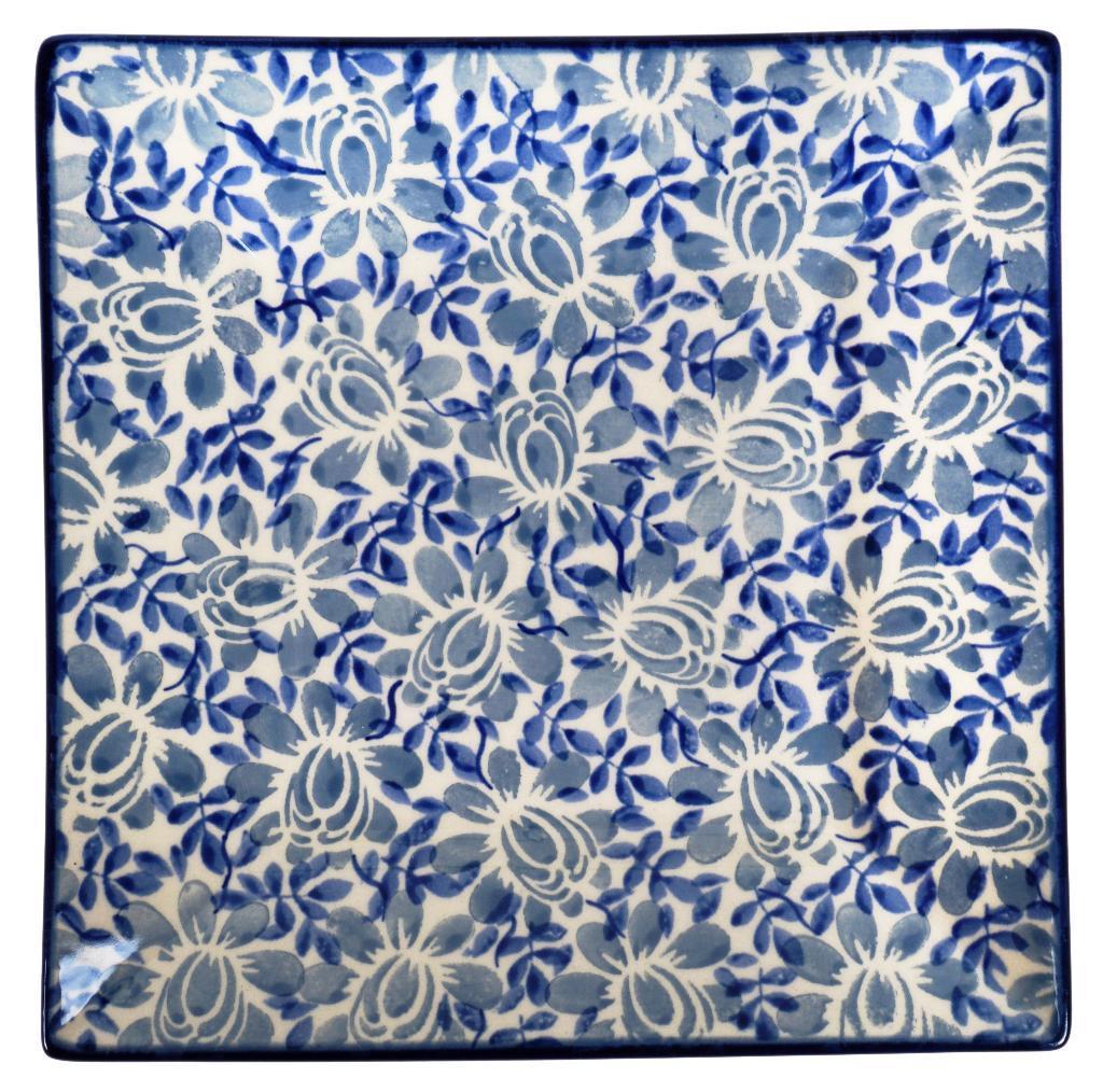 Plate, Square, Dessert, 7" in "English Blue" by Manufaktura | T158U-AS53