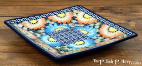 Polish Pottery 7" Square Dessert Plate (Fiesta) | T158U-U1 Additional Image at PolishPotteryOutlet.com