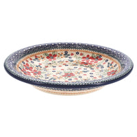 A picture of a Polish Pottery 9.25" Pasta Bowl (Ruby Bouquet) | T159S-DPCS as shown at PolishPotteryOutlet.com/products/9-25-pasta-plate-ruby-bouquet-t159s-dpcs