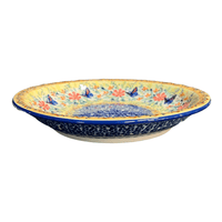 A picture of a Polish Pottery 9.25" Pasta Bowl (Butterfly Bliss) | T159S-WK73 as shown at PolishPotteryOutlet.com/products/9-25-pasta-bowl-butterfly-bliss-t159s-wk73